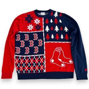 Boston Red Sox Mens XL Sweater Ugly Christmas Sweater Klew Genuine MLB